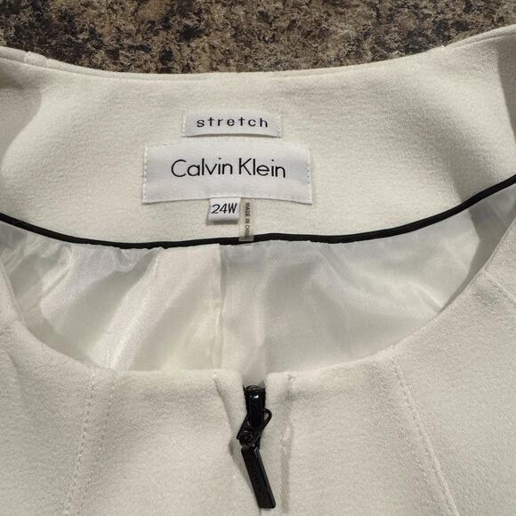 Calvin Klein Jacket Minimalist Quiet Luxury Classic Capsule Scandi Zip White 24W - Picture 4 of 7